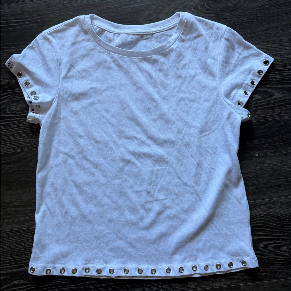 White Studded T-Shirt